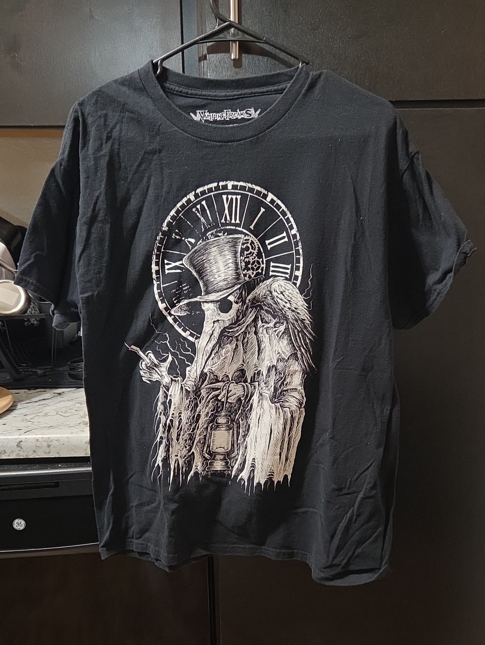 Black Plague Doctor Graphic Tee - Classic Crew Neck
